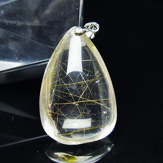 金針ルチル水晶 ペンダント [t86-7705]