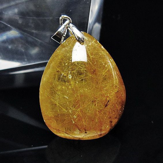 金針ルチル水晶 ペンダント [t86-7726]