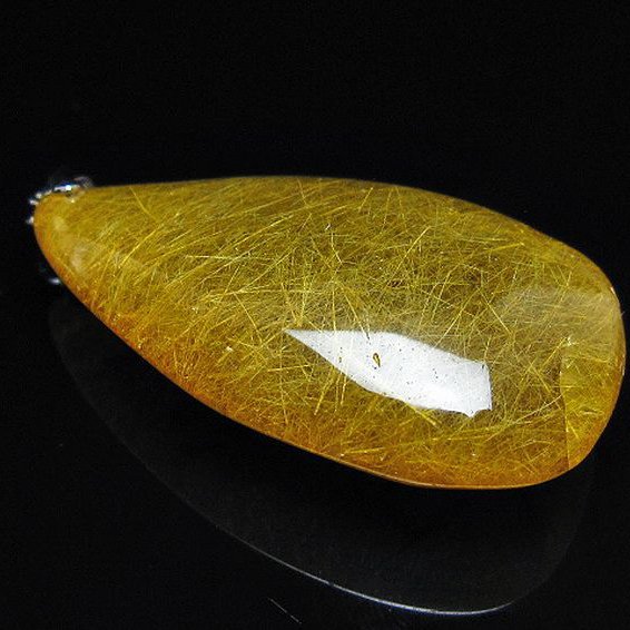 金針ルチル水晶 ペンダント [t86-7887]