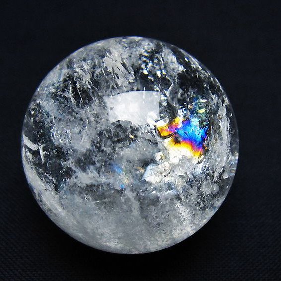 虹入り ヒマラヤ水晶 丸玉 30mm [t91-9149]