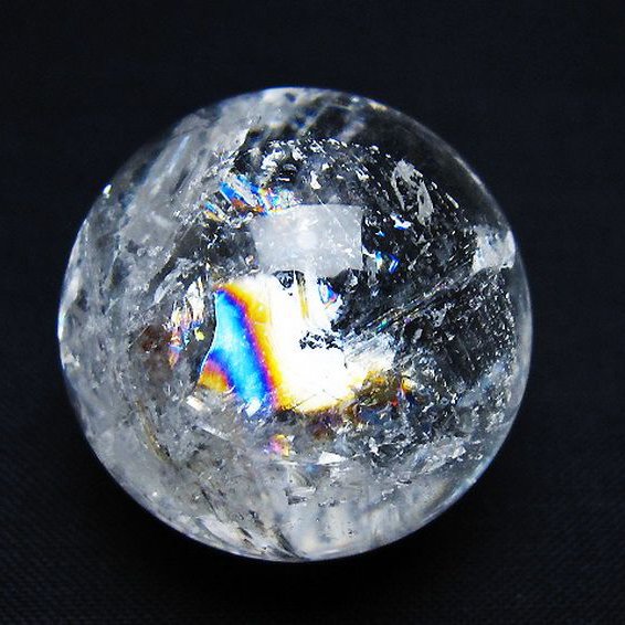 虹入り ヒマラヤ水晶 丸玉 30mm [t91-9154]