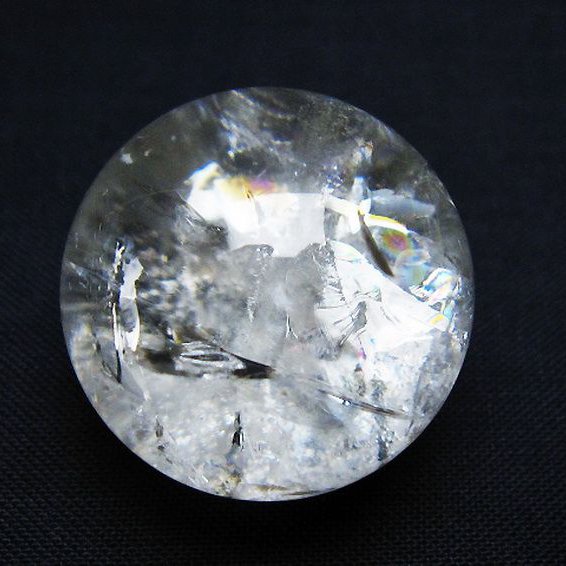 虹入り ヒマラヤ水晶 丸玉 26mm [t91-9172]