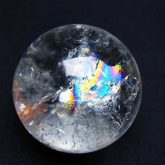 虹入り ヒマラヤ水晶 丸玉 34mm [t91-9274]