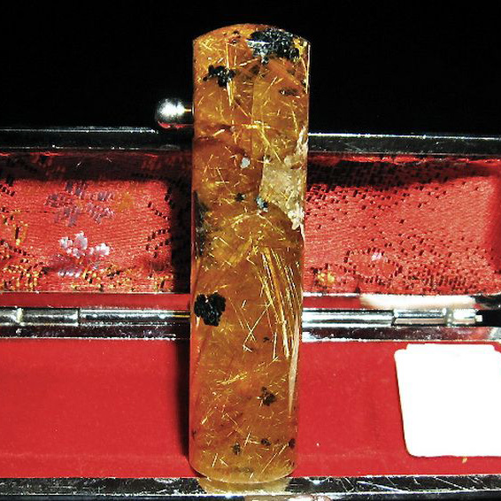 豪華ルチル 印材　※別途料金で篆刻可能[T94-111]