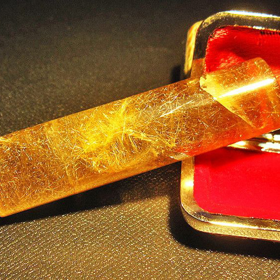 豪華ルチル 印材　※別途料金で篆刻可能[T94-171]