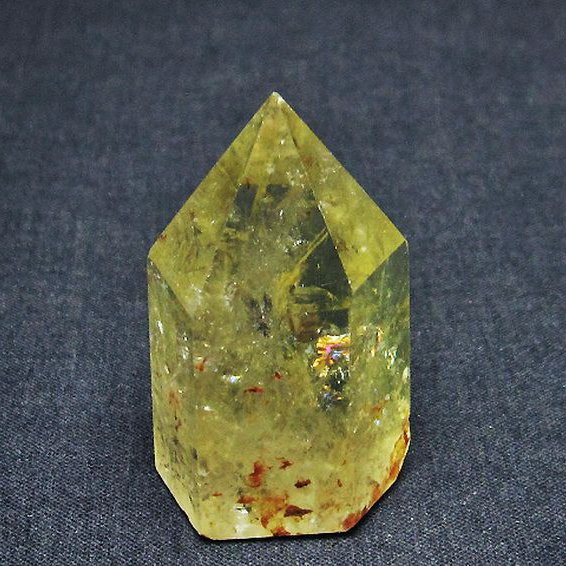 虹入り シトリン水晶 六角柱 [t98-1865]