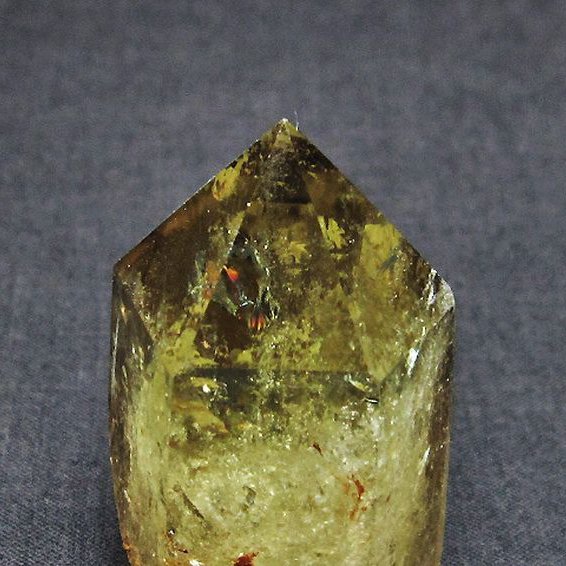 虹入り シトリン水晶 六角柱 [t98-1943]