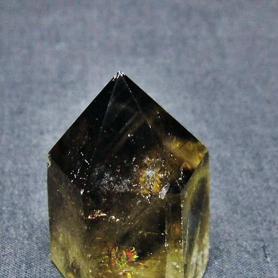 虹入り シトリン水晶 六角柱[T98-1976]