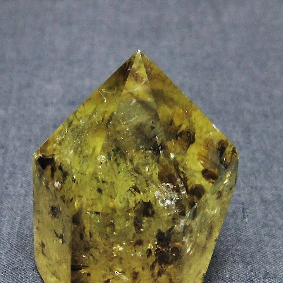 虹入り シトリン水晶ファントム 六角柱[T98-2040]