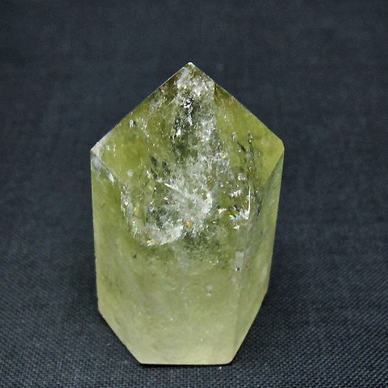 虹入り シトリン水晶 六角柱[T98-2217]