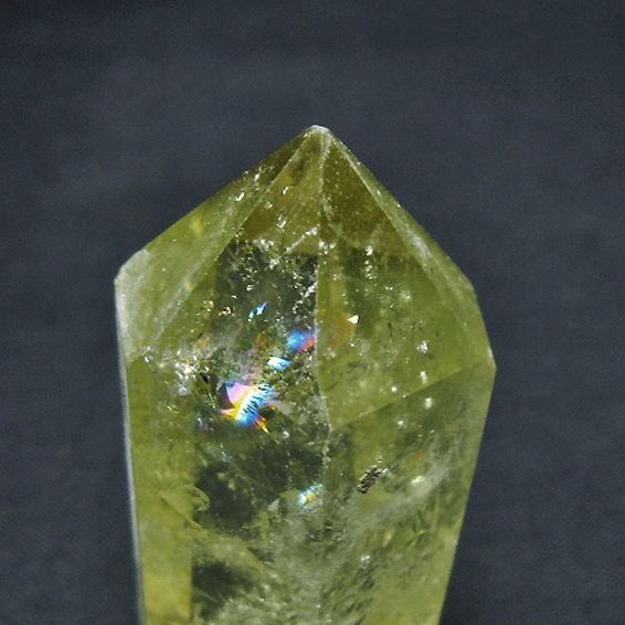 虹入り シトリン水晶 六角柱[T98-2224]