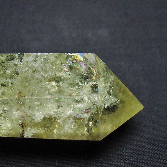 虹入り シトリン水晶 六角柱[T98-2230]