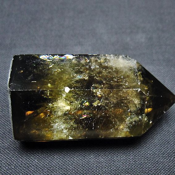 虹入り シトリン水晶 六角柱[T98-2231]