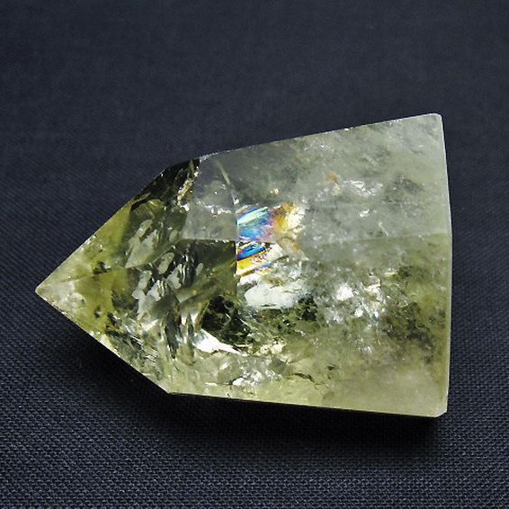 虹入り シトリン水晶 六角柱[T98-2316]