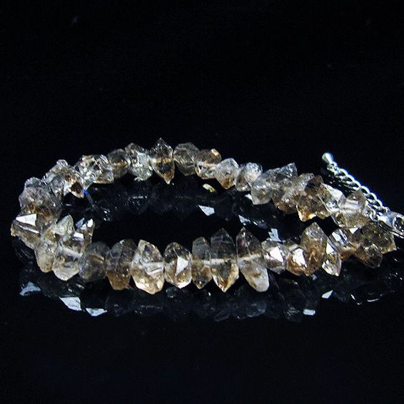 オイルインクォーツ （石油入り 水晶）  ブレスレット  パキスタン産 [T99-5754]