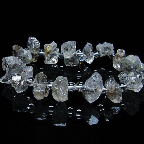 オイルインクォーツ （石油入り 水晶）  ブレスレット  パキスタン産 [T99-5762]