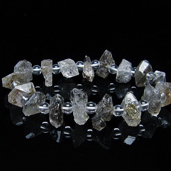 オイルインクォーツ （石油入り 水晶）  ブレスレット  パキスタン産 [T99-5774]