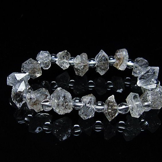 オイルインクォーツ （石油入り 水晶）  ブレスレット  パキスタン産 [T99-5779]