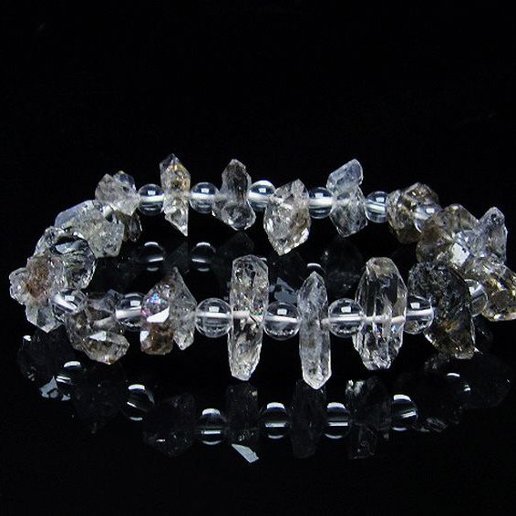 オイルインクォーツ （石油入り 水晶）  ブレスレット  パキスタン産 [T99-5780]