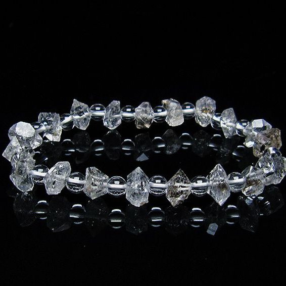 オイルインクォーツ （石油入り 水晶）  ブレスレット  パキスタン産 [T99-5799]