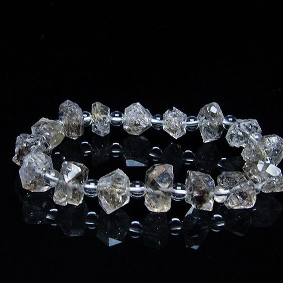 オイルインクォーツ （石油入り 水晶）  ブレスレット  パキスタン産 [T99-5806]