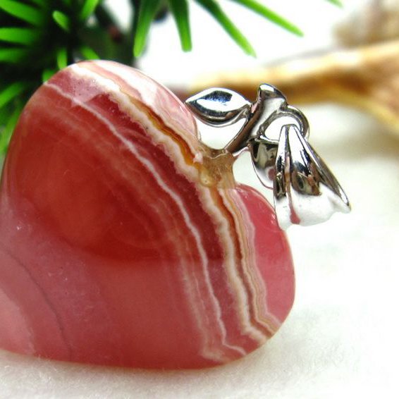 インカローズ ロードクロサイトハート ペンダント [W10-106]