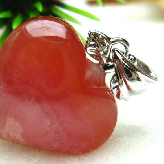 インカローズ ロードクロサイトハート ペンダント [W10-124]