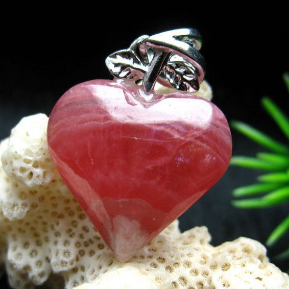 インカローズ ロードクロサイトハート ペンダント [W10-18]