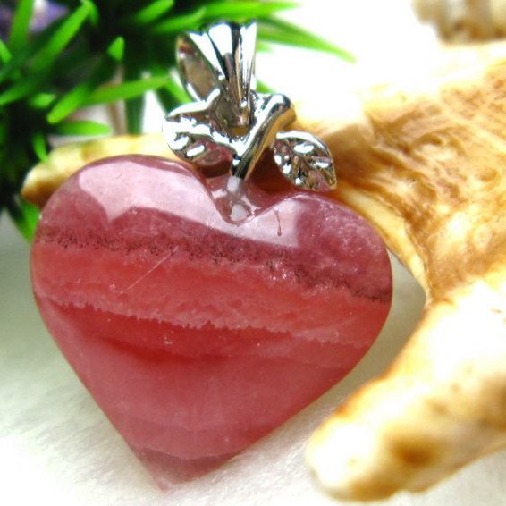 インカローズ ロードクロサイトハート ペンダント [W10-40]