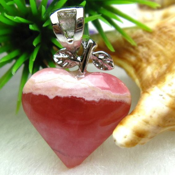 インカローズ ロードクロサイトハート ペンダント [W10-49]