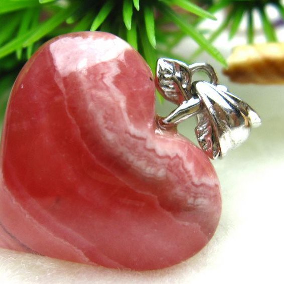 インカローズ ロードクロサイトハート ペンダント [W10-67]