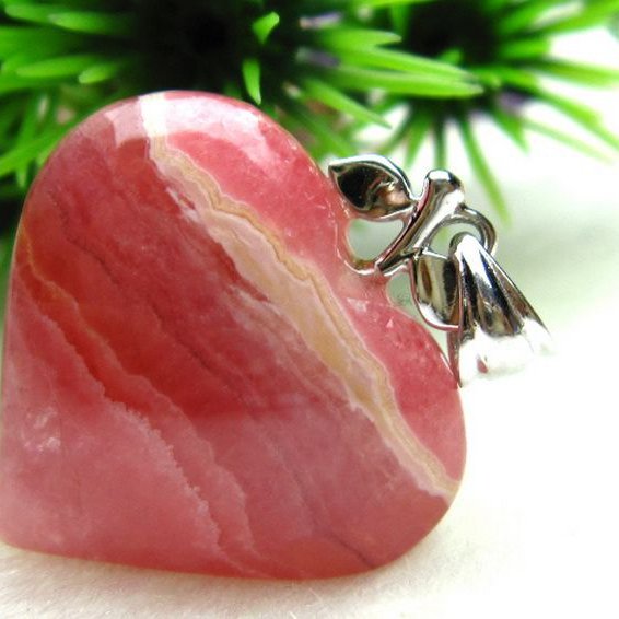 インカローズ ロードクロサイトハート ペンダント [W10-74]