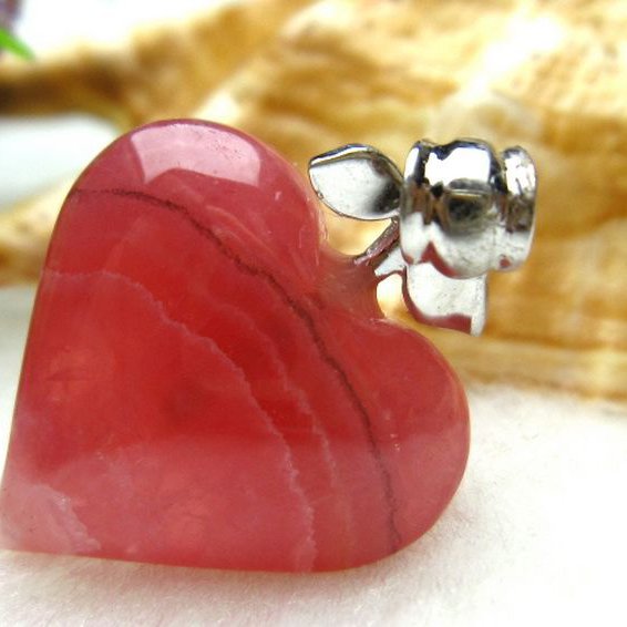 インカローズ ロードクロサイトハート ペンダント [W10-82]