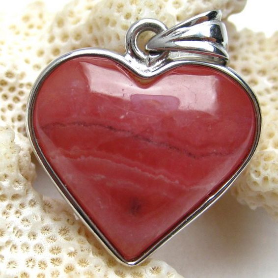 インカローズ ロードクロサイトハート ペンダント [W11-2]