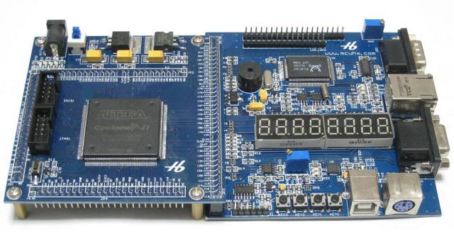 FPGA/CycloneII EP2C20Q240+EPCS4ボード+V5拡張基板