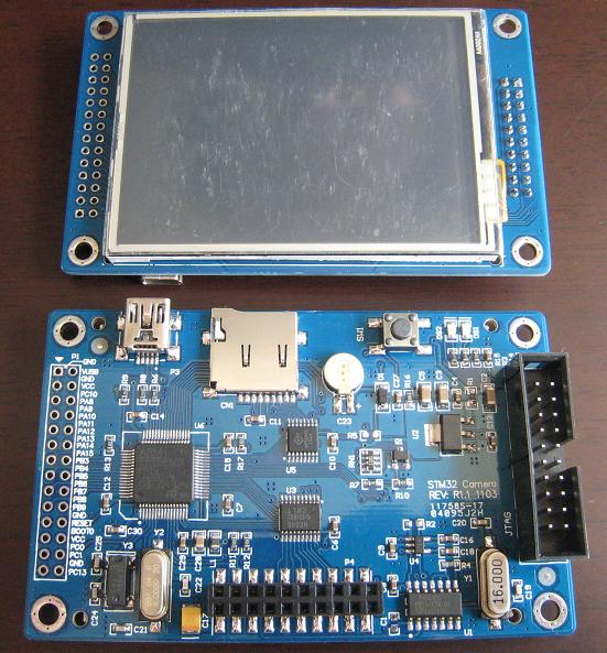 ARM Cortex-M3/STM32カメラ用開発キット（2.8”TFT液晶タッチパネル付き）