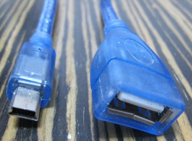 USBケーブル（ミニB：Aソケットタイプ）【メール便可】