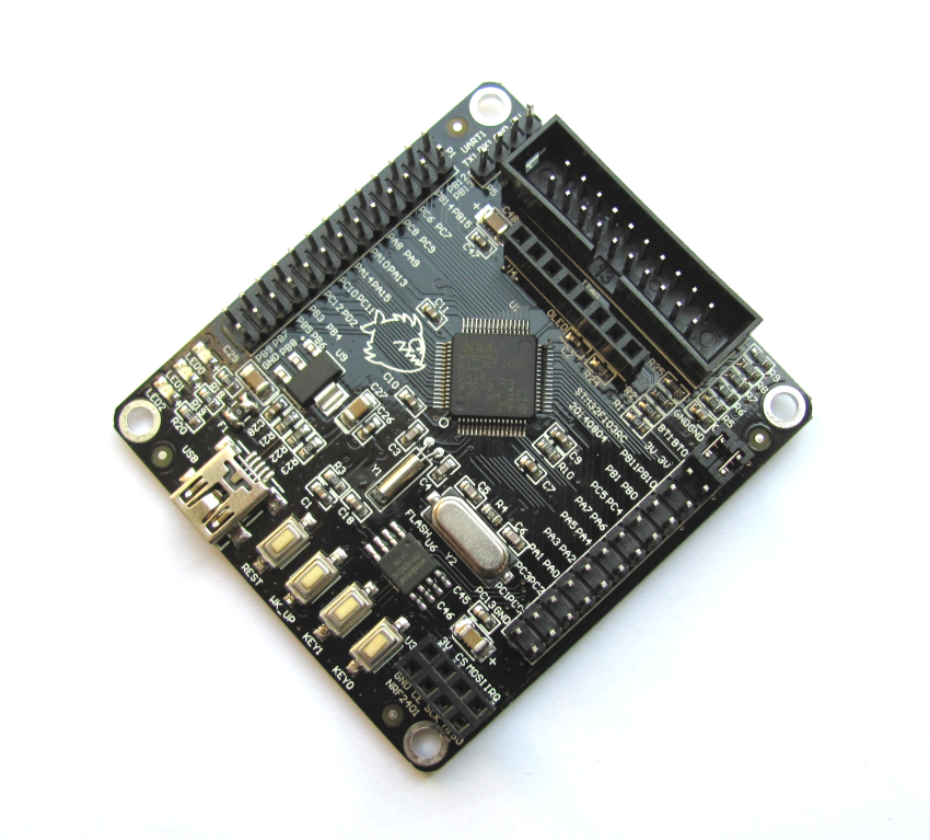 ARM Cortex-M3/Mini-STM32小型ボード（無線通信モジュールnRF24L01(2.4GHz)と直結可 ）【メール便可】