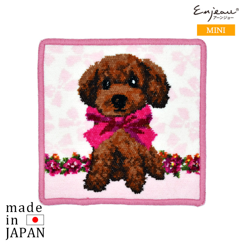 ★CHIYO★　ハンカチ　ワンコ柄バッグ　リボンワンコ柄 犬柄ゴブラン織り ワンショルダーバッグ ショルダーバッグ Hand