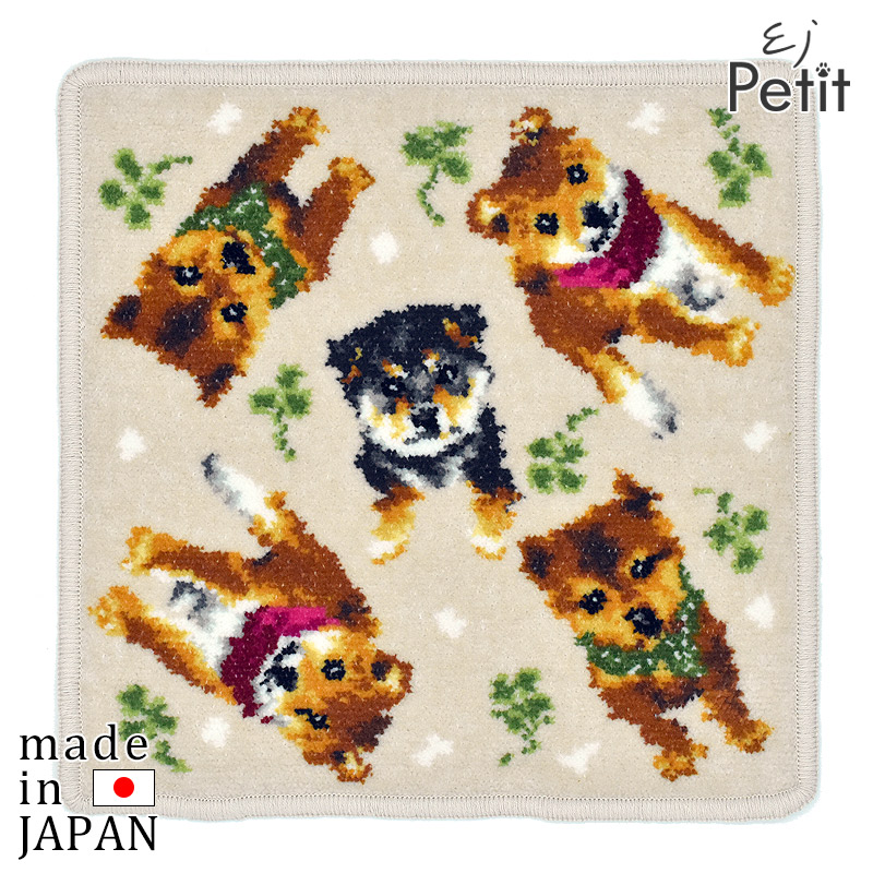 シバ　柴犬　レギュラー ハンカチ　ベージュ