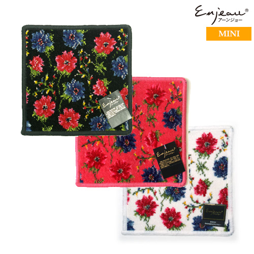 Enjeau(アーンジョー)：【ルカ】(ブラック、レッド、ホワイト) ミニハンカチ ※DM便配送