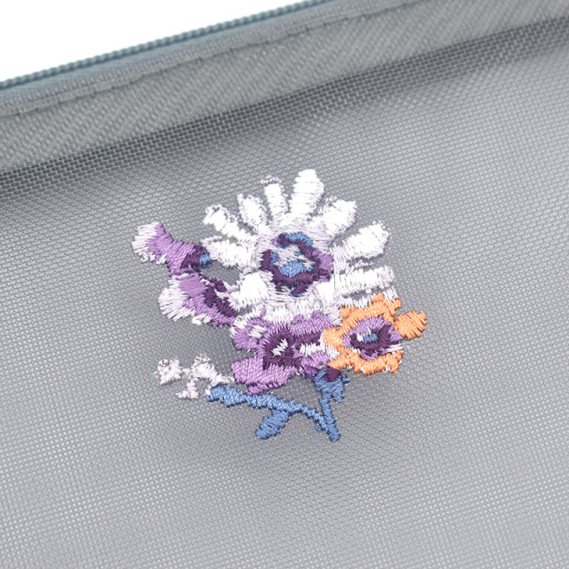 mesh74-48 ジュリア ステラ 花柄刺繍 メッシュポーチ