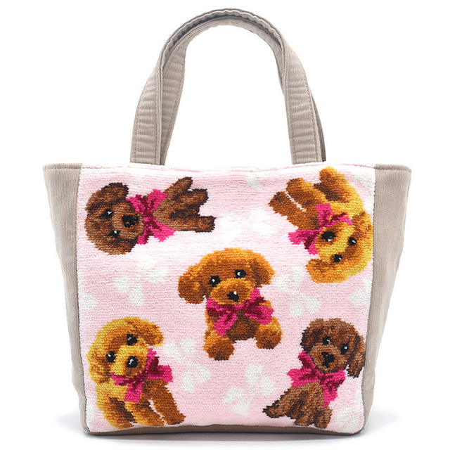 プードル 総柄 トートバッグ