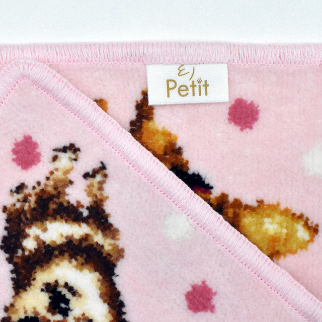 Enjeau(アーンジョー)：チワワ(ピンク) ハンカチ ※ネコポス便発送