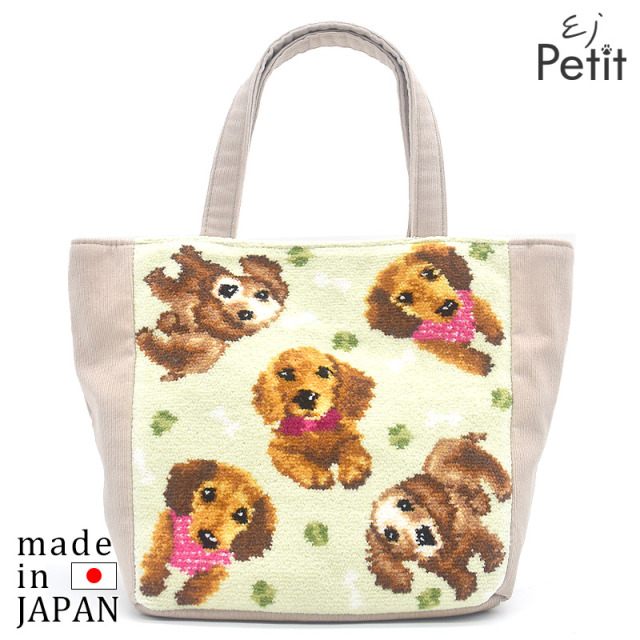 262-75-12 ダックス 犬柄 トートバッグ