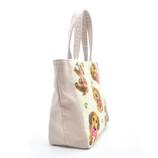 ダックス ミニチュア ダックスフンド 総柄 トートバッグ EjPetit