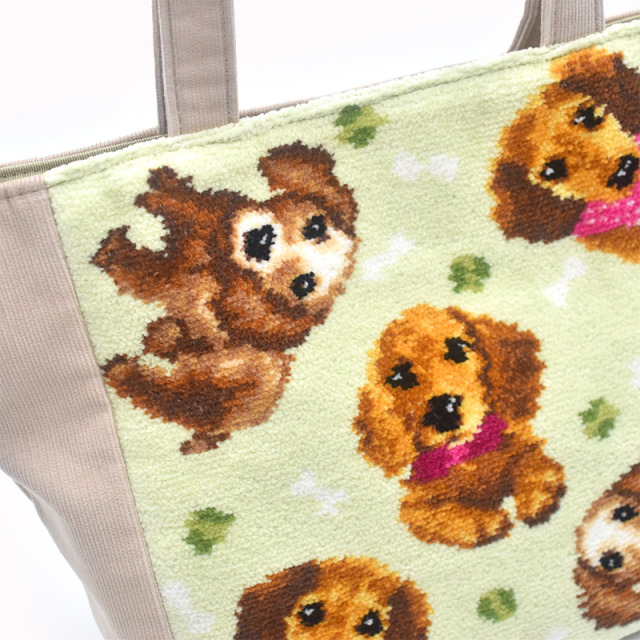 ダックス ミニチュア ダックスフンド 総柄 トートバッグ EjPetit