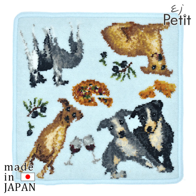 Enjeau(アーンジョー)：イタリアングレーハウンド 総柄 ハンカチ