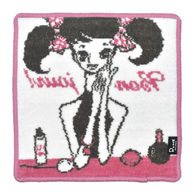 RUNE 内藤ルネ × アーンジョー：お化粧品と少女 ハンカチ 23cm