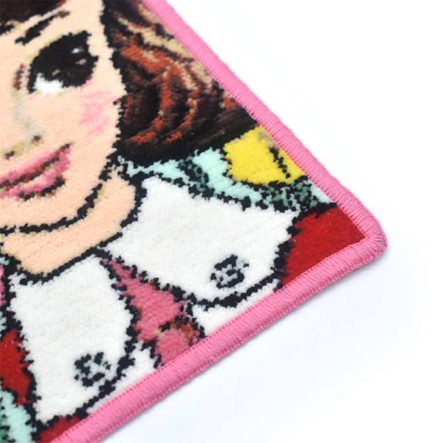 584-51-1t ポピーと少女 内藤ルネ シェニール織 ハンカチ